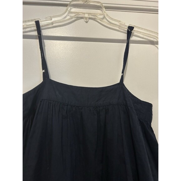 Navy Blue Spaghetti Strap Voluminous Ruffle Sundress Dress Size Small / Medium - Picture 2 of 6